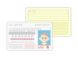 年配男性の、運転経歴証明書カードの両面の無料イラスト