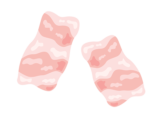 カットした、ベーコンの無料イラスト