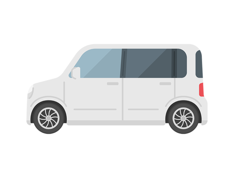横から見た、白色の軽自動車の無料イラスト | 無料・商用OKのイラスト素材｜イラストセンター