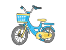 キッズ用の、水色の自転車の無料イラスト