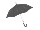 開いた、黒色の傘の無料イラスト