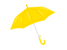 開いた、黄色の子ども用傘の無料イラスト