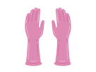 キッチン用の、ピンク色のゴム手袋の無料イラスト