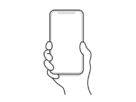 白色液晶画面の、スマートフォンを持つ人の無料イラスト