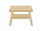 お風呂用の、檜の椅子の無料イラスト