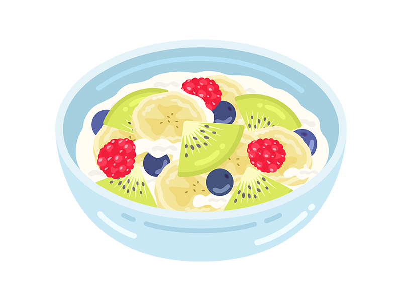 フルーツヨーグルトの無料イラスト