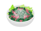皿に盛り付けられた、海藻サラダの無料イラスト