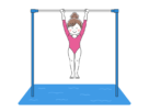 鉄棒をする、女性の体操選手の無料イラスト