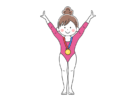 金メダルをかけた、女性の体操選手の無料イラスト