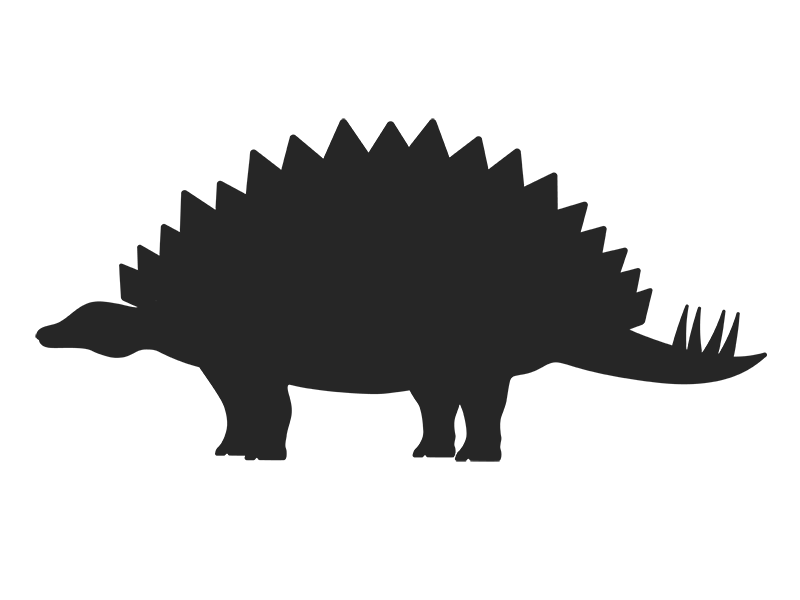 恐竜のステゴザウルスのシルエットの無料イラスト