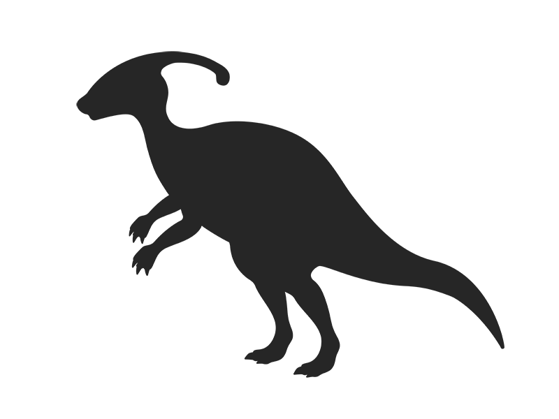 恐竜のパラサウロロフスのシルエットの無料イラスト