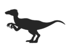 恐竜のラプトルのシルエットの無料イラスト