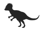 恐竜のパキケファロサウルスのシルエットの無料イラスト