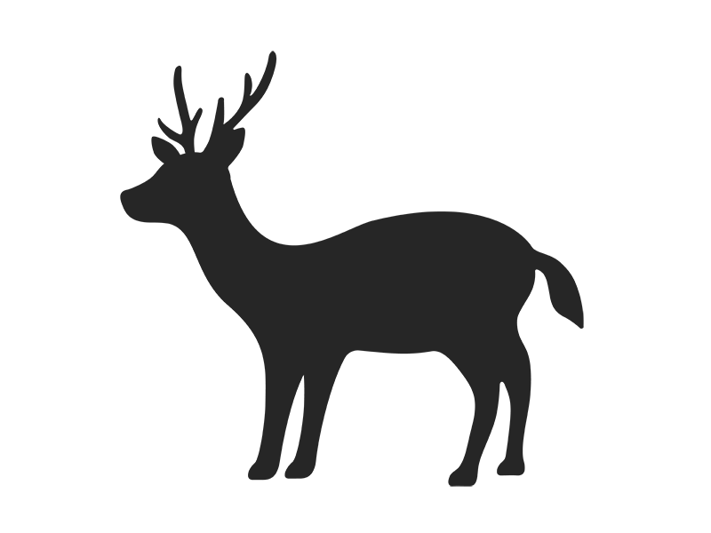 鹿のシルエットの無料イラスト