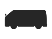 自動車の、ワンボックスカータイプのシルエットの無料イラスト