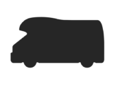 自動車の、キャンピングカータイプのシルエットの無料イラスト
