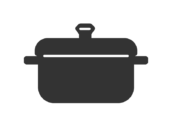 調理鍋のシルエットの無料イラスト