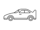 スポーツカーの線画の無料イラスト