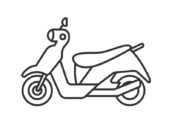 原付バイクの線画の無料イラスト