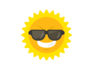 真夏の太陽のキャラクター（02）の無料イラスト