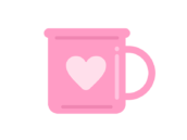 キッズ用の、ピンク色のプラスチックコップの無料イラスト