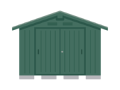 屋根付きの家庭用倉庫の無料イラスト