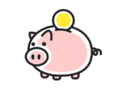 豚の貯金箱のアイコンの無料イラスト