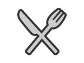 ナイフとフォークのアイコンの無料イラスト