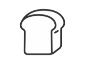 食パンのアイコン（線画）の無料イラスト