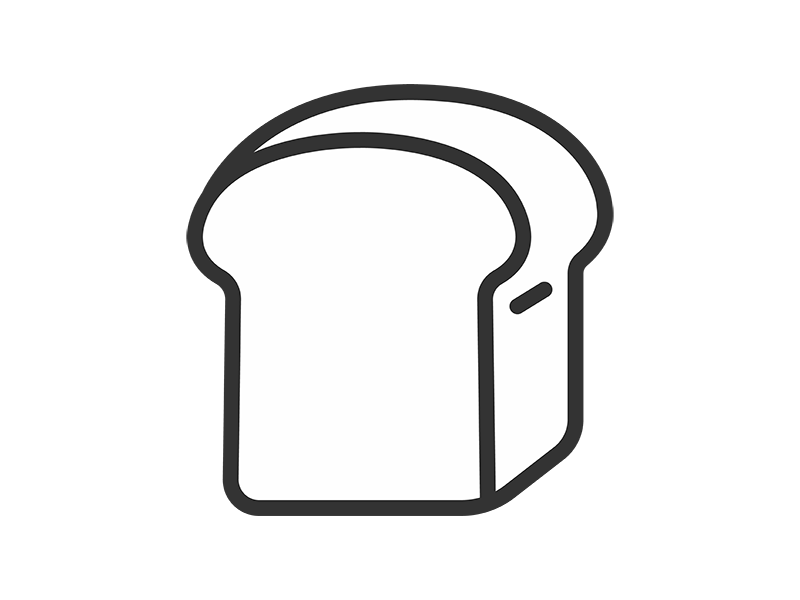 食パンのアイコン（線画）の無料イラスト