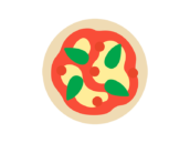 ホールピザのアイコンの無料イラスト