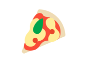 カットした、ピザのアイコンの無料イラスト