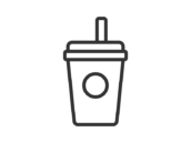 ルドカップ飲料のアイコン（線画）の無料イラスト