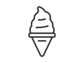 ソフトクリームのアイコン（線画）の無料イラスト