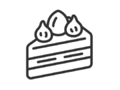 ショートケーキのアイコン（線画）の無料イラスト