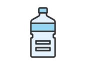 ペットボトル飲料のアイコン（線画カラー）の無料イラスト
