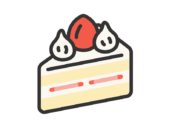 ショートケーキのアイコン（線画カラー）の無料イラスト