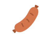 皮付きソーセージのアイコンの無料イラスト