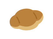 バターロールパンのアイコンの無料イラスト