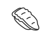 タコの寿司のアイコン（線画）の無料イラスト