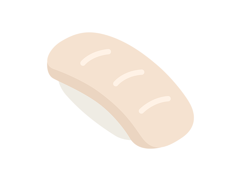 ビンチョウマグロの寿司のアイコンの無料イラスト