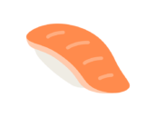 サーモンの寿司のアイコンの無料イラスト