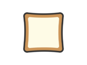 正方形の食パンのアイコン（線画カラー）の無料イラスト