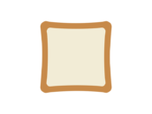 正方形の食パンのアイコンの無料イラスト