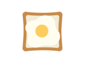目玉焼きをのせた、食パンのアイコンの無料イラスト