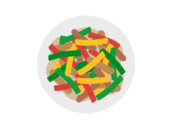 チンジャオロースーのアイコンの無料イラスト