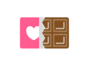 バレンタインの、板チョコレートのアイコンの無料イラスト