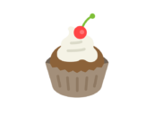 カップケーキのアイコンの無料イラスト