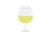 グラスに入った、白ワインのアイコンの無料イラスト