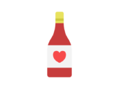 赤ワインボトルのアイコンの無料イラスト